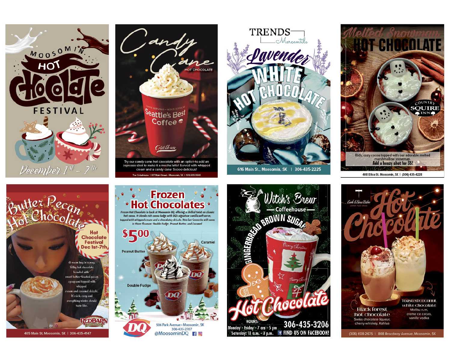 The different hot chocolate creations of local restaurants